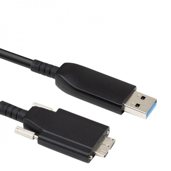 High Flexibility Optical Fiber USB 3.0 2.0 Type-A to Micro-B Cable with Screws for Industrial Camera and Computer Use