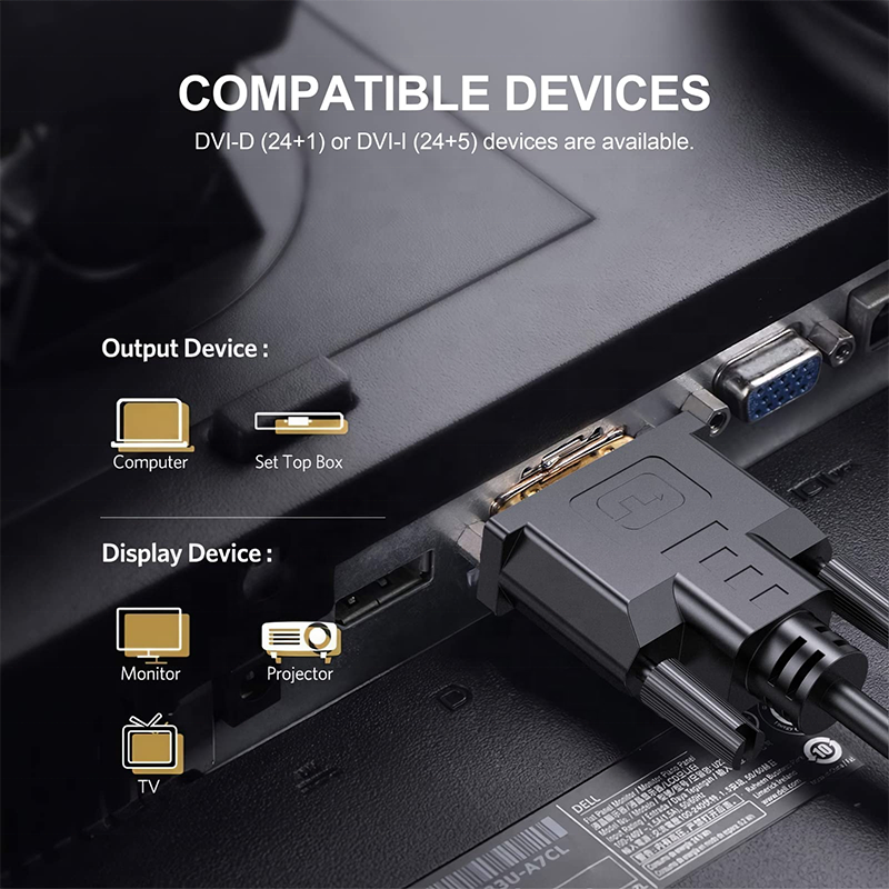 High Speed Male to Male DVI Video Monitor Cable 1.5M/2.7M/3M/4.5M/5M/10M/15M/20M Full HD 1080P DVI to DVI Cable Black Color