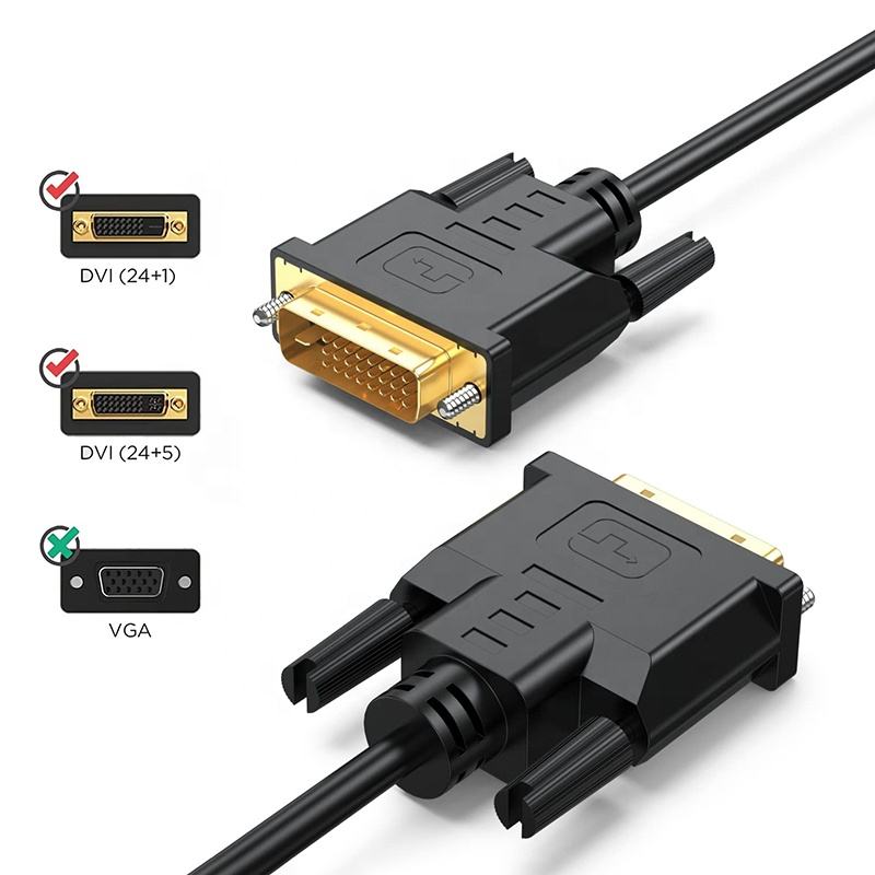 High Speed Male to Male DVI Video Monitor Cable 1.5M/2.7M/3M/4.5M/5M/10M/15M/20M Full HD 1080P DVI to DVI Cable Black Color