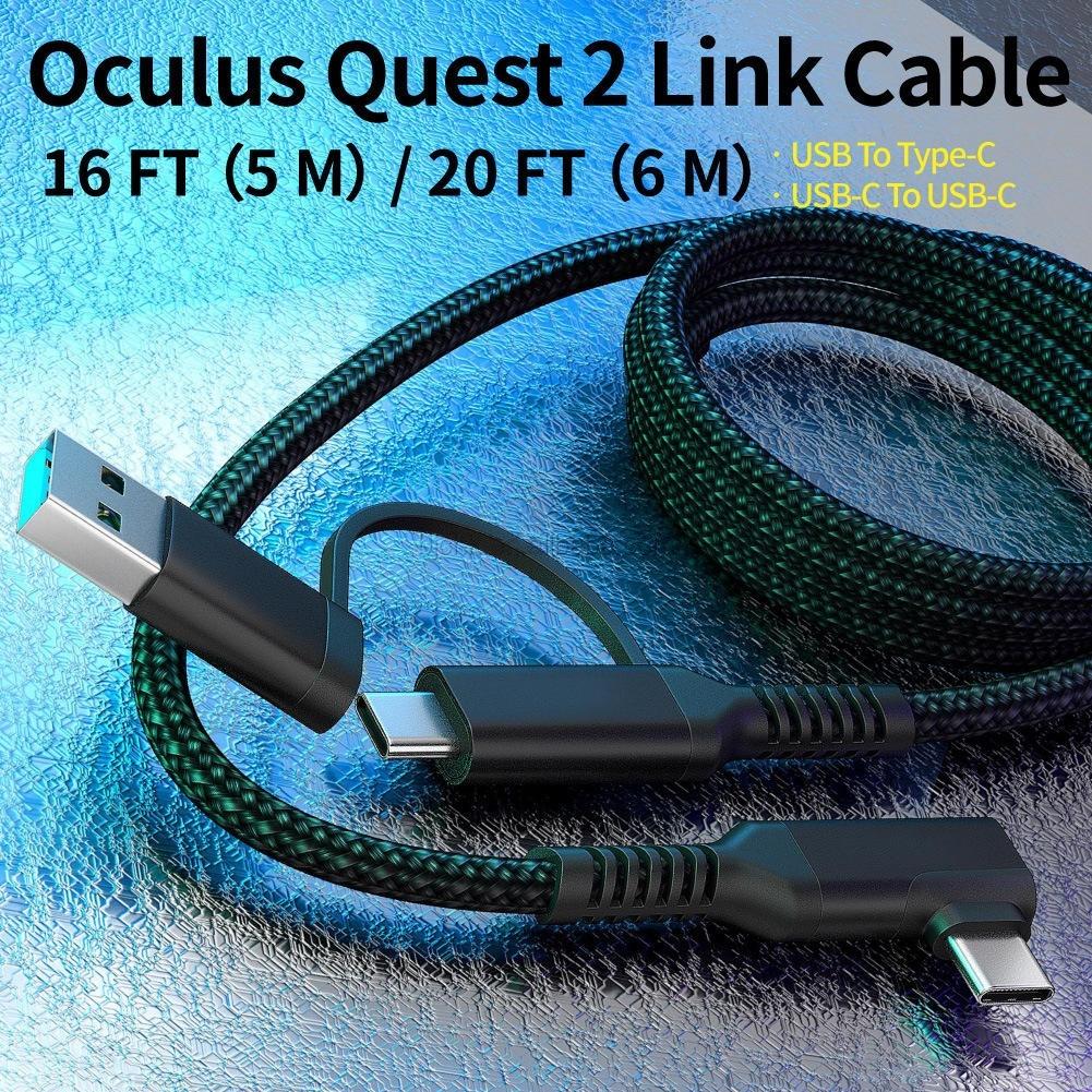 Cable for VR Headset Link Cable Game Cable Black Nylon Braided 3m 5m 6m 60W Charging Type C for Oculus Quest 2 Link