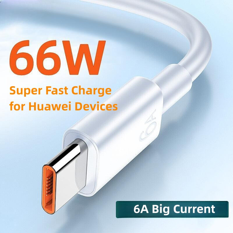 1M 2M USB Data Cable Super Fast Charging 6A 66W USB Data Cable Type C Charging USB-A Fast Charger Data Cable 