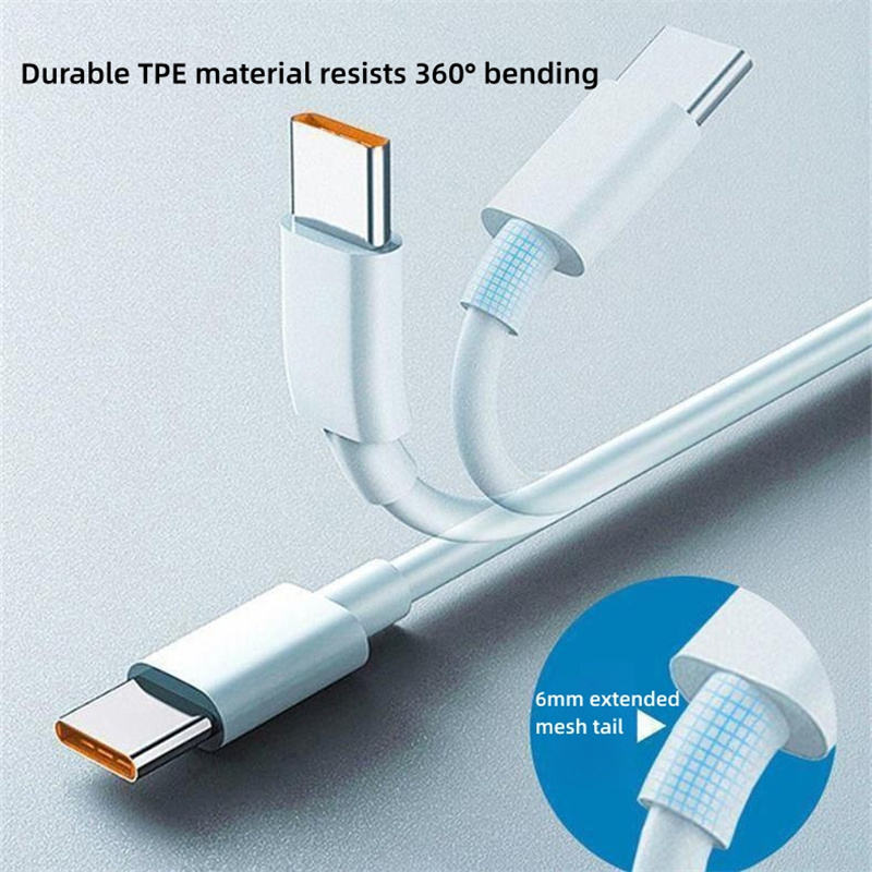 1M 2M USB Data Cable Super Fast Charging 6A 66W USB Data Cable Type C Charging USB-A Fast Charger Data Cable 