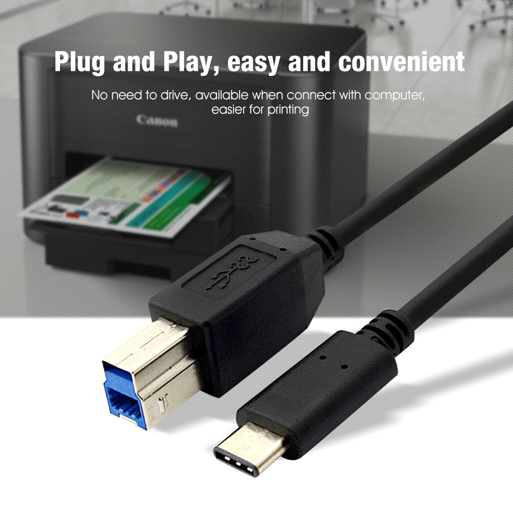 Super Speed USB-A to USB-B Type 3.0 Cable Support 5Gbps for for Printer Scanner HP Canon Lexmark Epson Dell USB B Male Cable