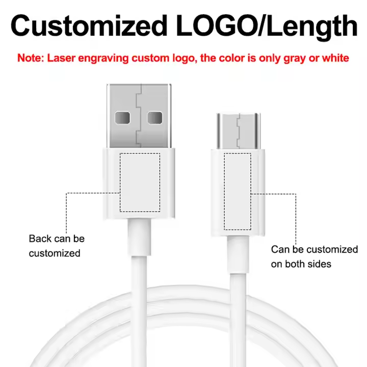 Usb Cable Wholesale Price 1/2/3M 2.1A USB Fast Charging Charger Data Cable for Smart Phone Usb Charger Black White