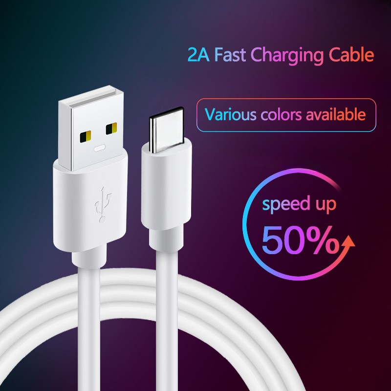 Usb Cable Wholesale Price 1/2/3M 2.1A USB Fast Charging Charger Data Cable for Smart Phone Usb Charger Black White