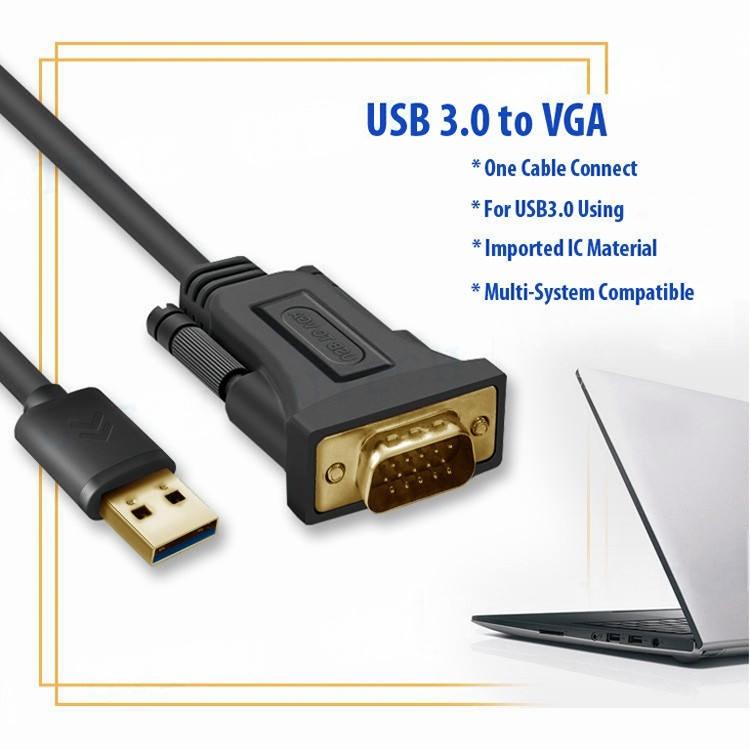 High Quality 6.5ft 2m USB 3.0 to VGA Male 1080P Converter Cable supplier