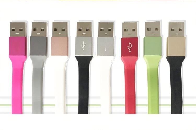Portable Key Chain USB Cable Colorful Short Flat Cable for Smart Phone Charge Data Transfer Promotional Gift