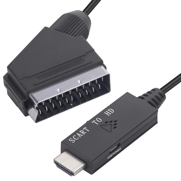 SCART to HDMI Converter with HDMI Cable Scart in HDMI Out HD 720P/1080P Switch Video Audio Converter Adapter for HDTV