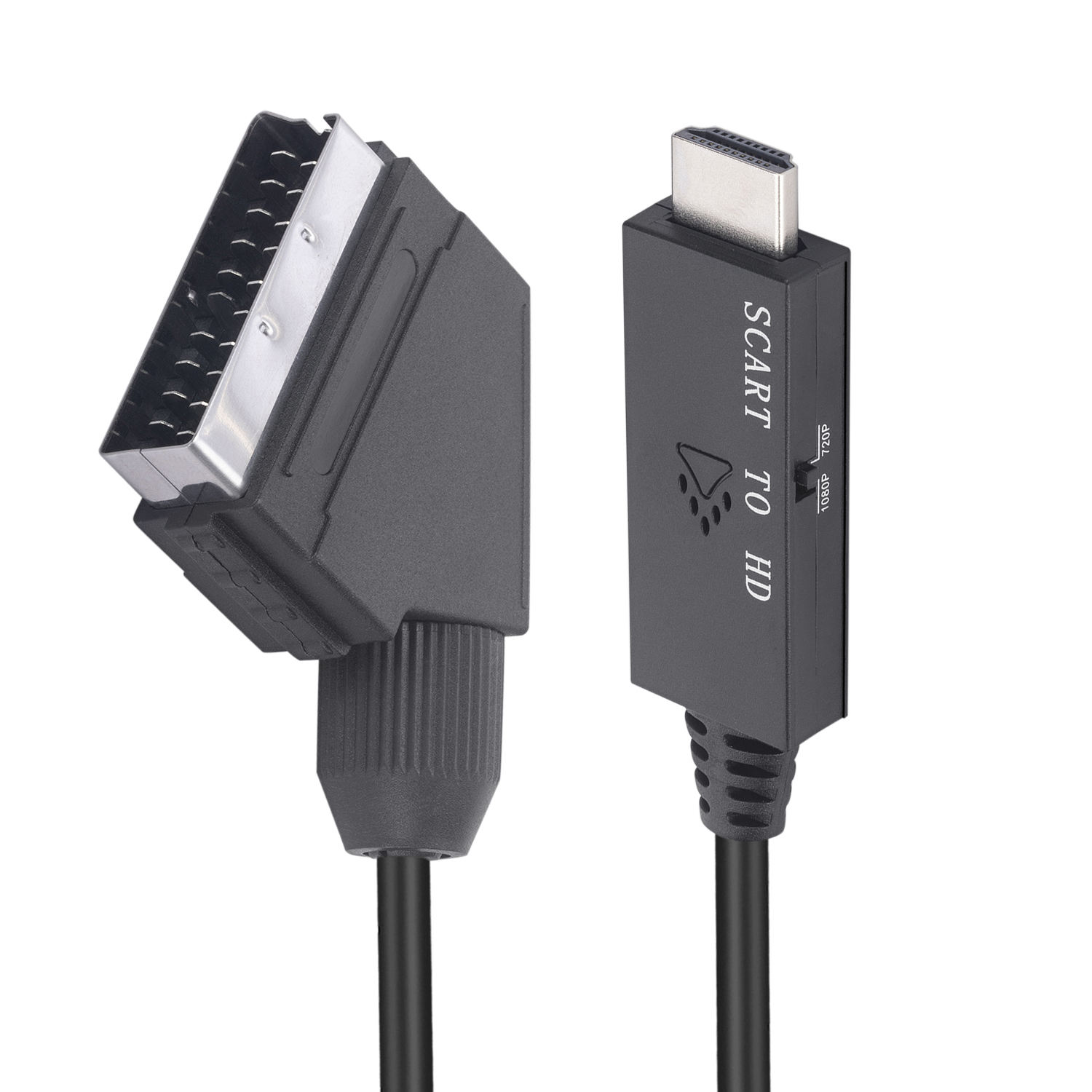 SCART to HDMI Converter with HDMI Cable Scart in HDMI Out HD 720P/1080P Switch Video Audio Converter Adapter for HDTV