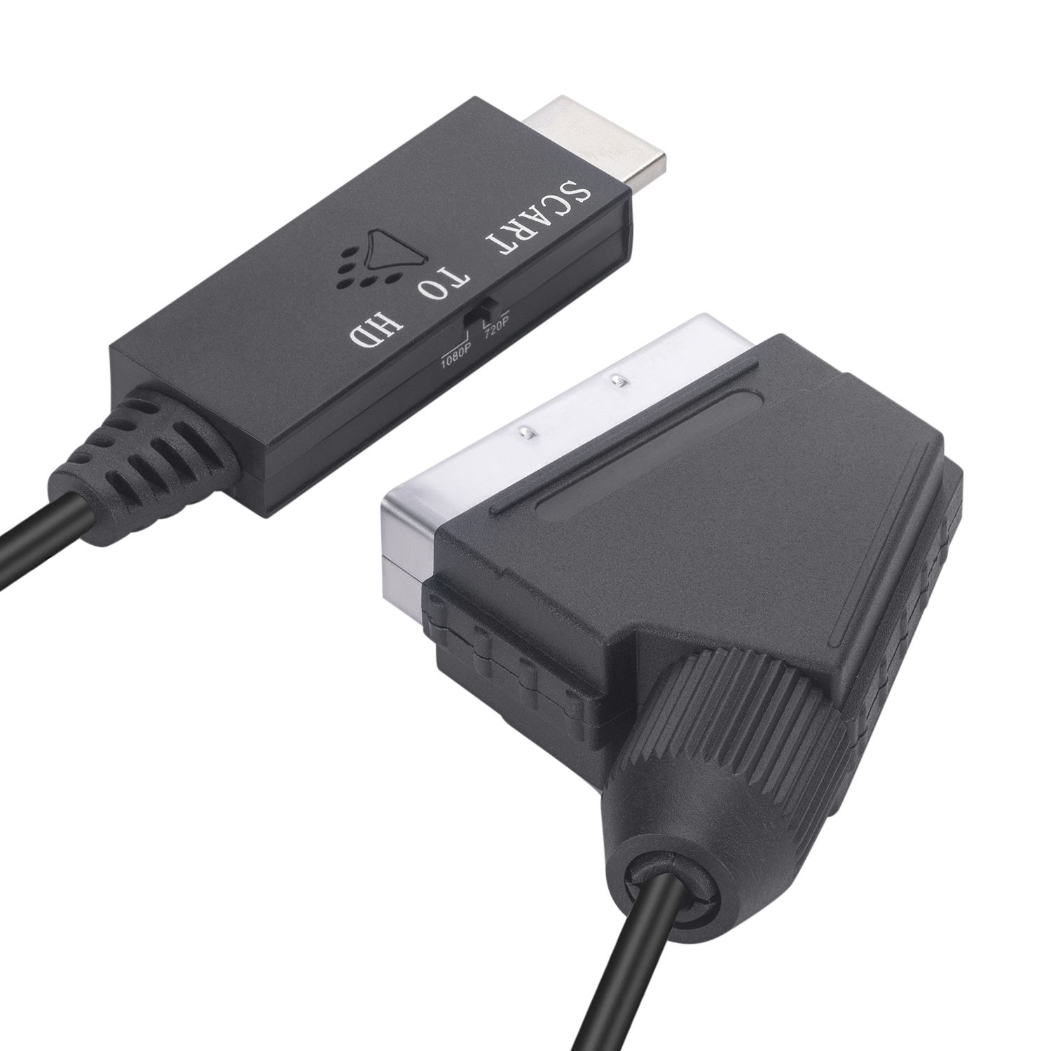 SCART to HDMI Converter with HDMI Cable Scart in HDMI Out HD 720P/1080P Switch Video Audio Converter Adapter for HDTV