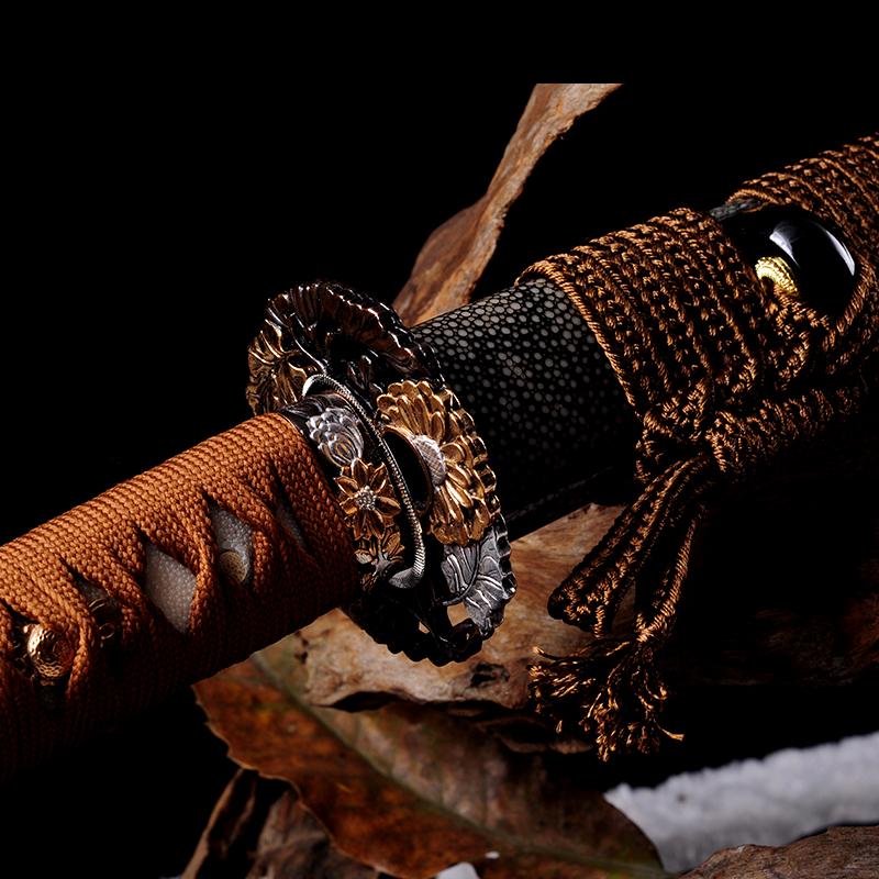 菊一三枚合武士刀（LJG-1327）,周强刀剑艺术馆—大师作品/收藏级传统刀剑