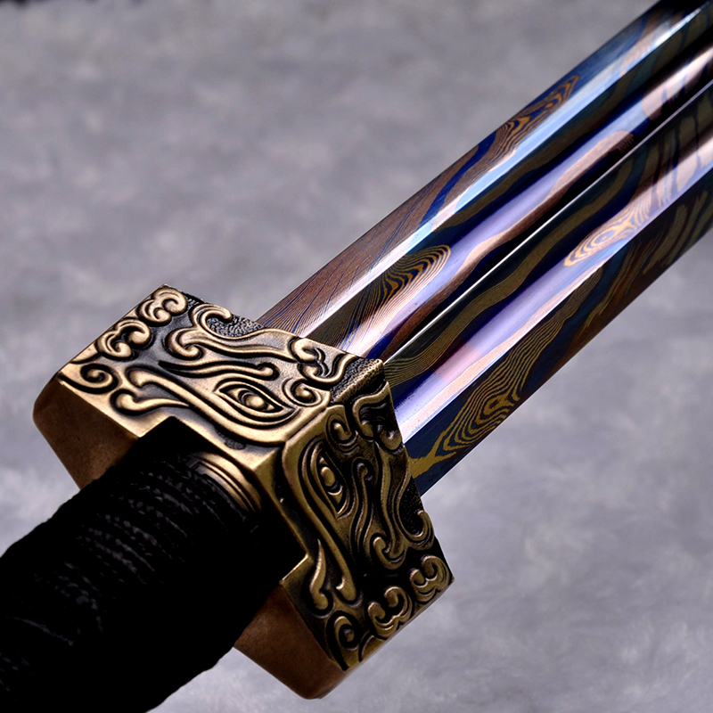 龙彩汉剑特制扭转花纹钢（LJG-2539）,周强刀剑艺术馆—大师作品/收藏级