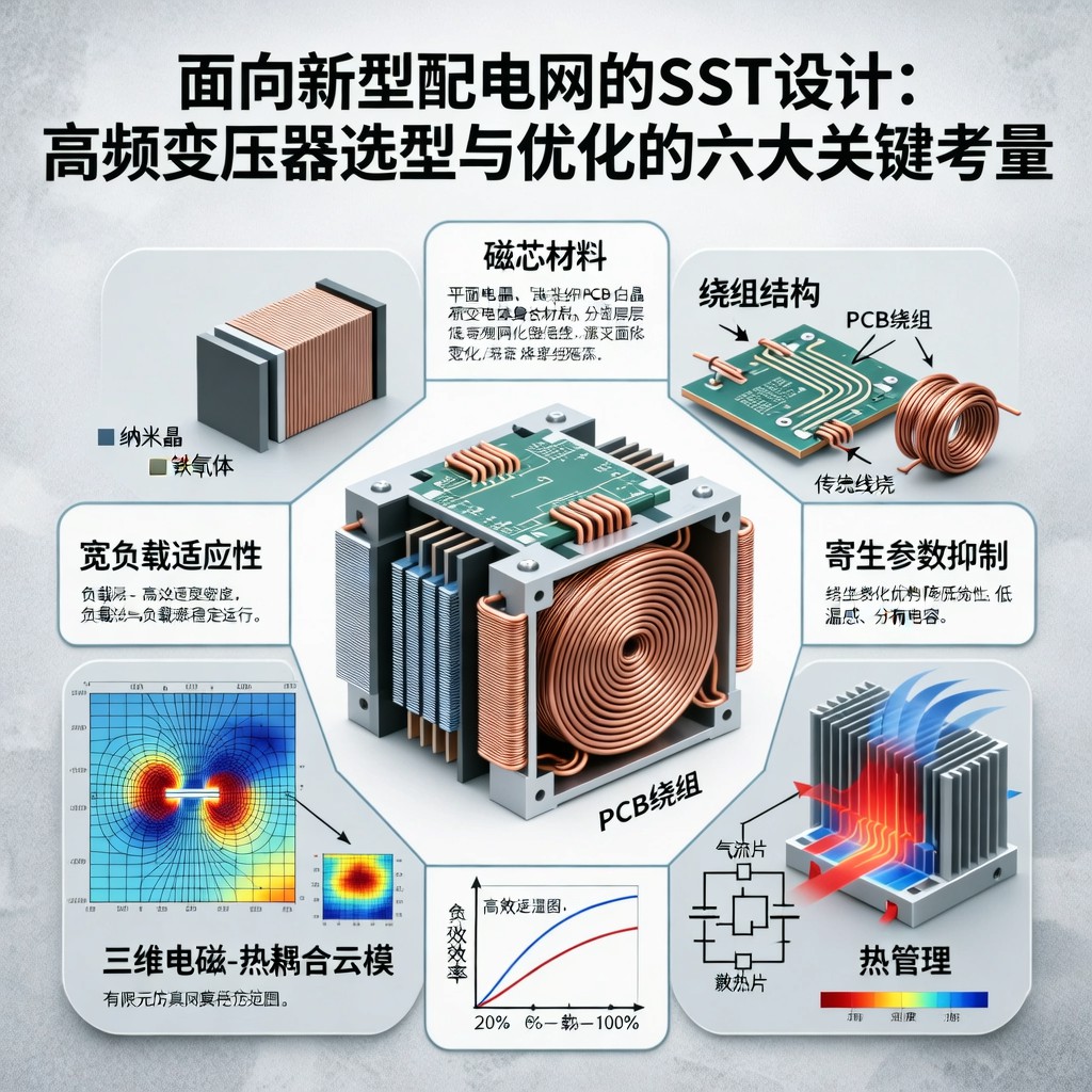 面向新型配电网的SST设计：高频变压器选型与优化的六大关键考量