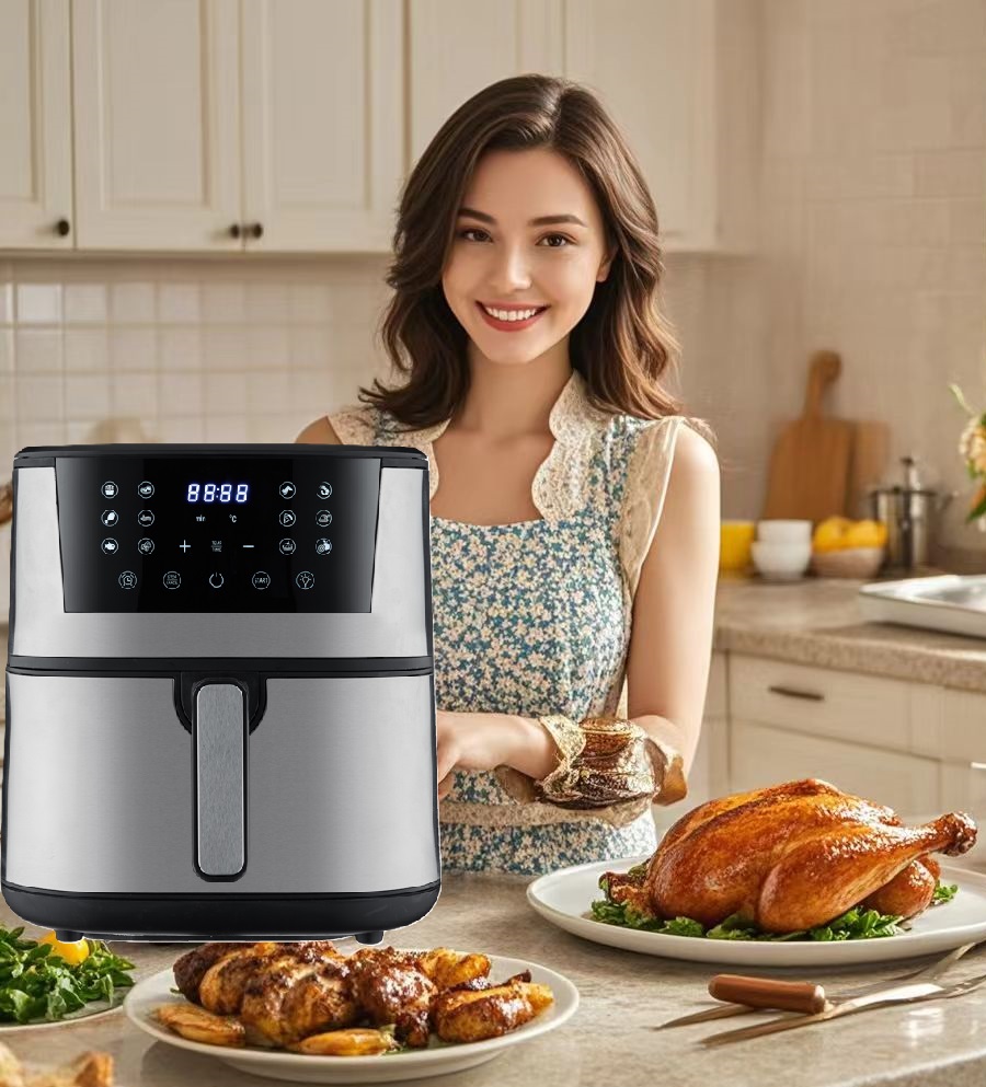 8 Liters inner SS digital air fryer