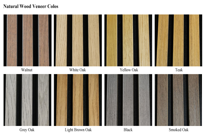 Akupanel natural wood veneer colors