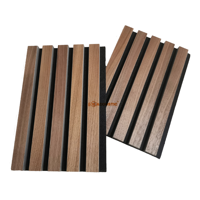 Akupanel Oak Slat on Black Acoustic Felt Acoustic Panel