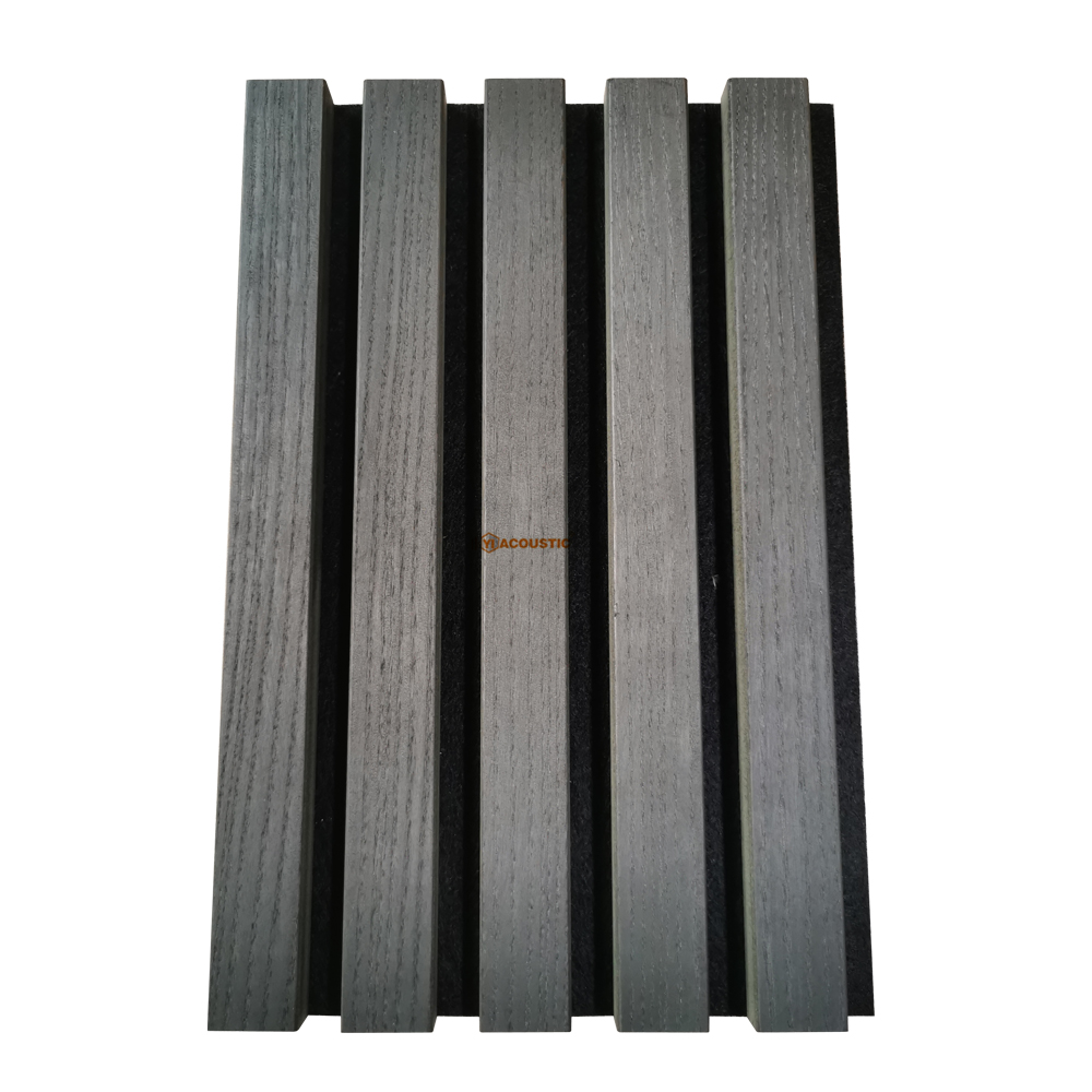 Akupanel Oak Slat on Black Acoustic Felt Acoustic Panel