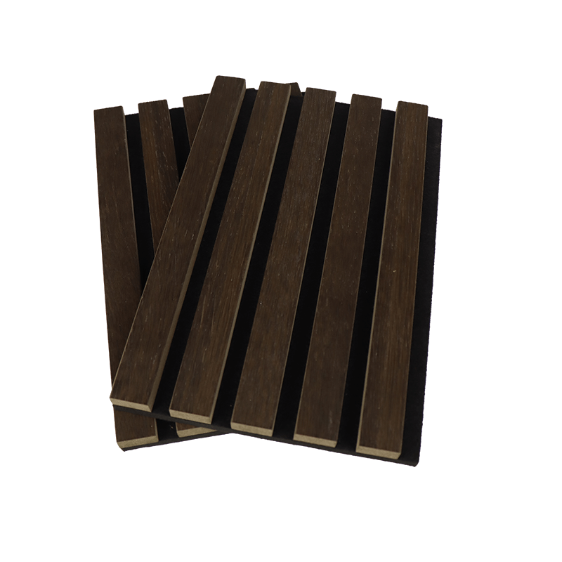 Akupanel Acoustic Panel Smoked Oak Slat on Black Acoustic Felt