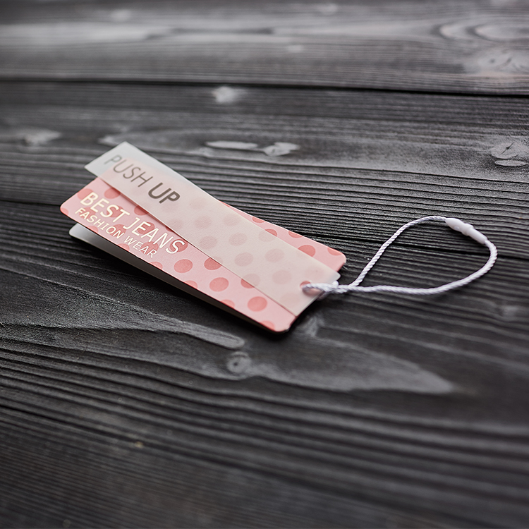 Eco Friendly Recycled Clothing Clear Plastic Hang Tag For Jeans Printed Paper Hang Tag Clear PVC Hang Tag