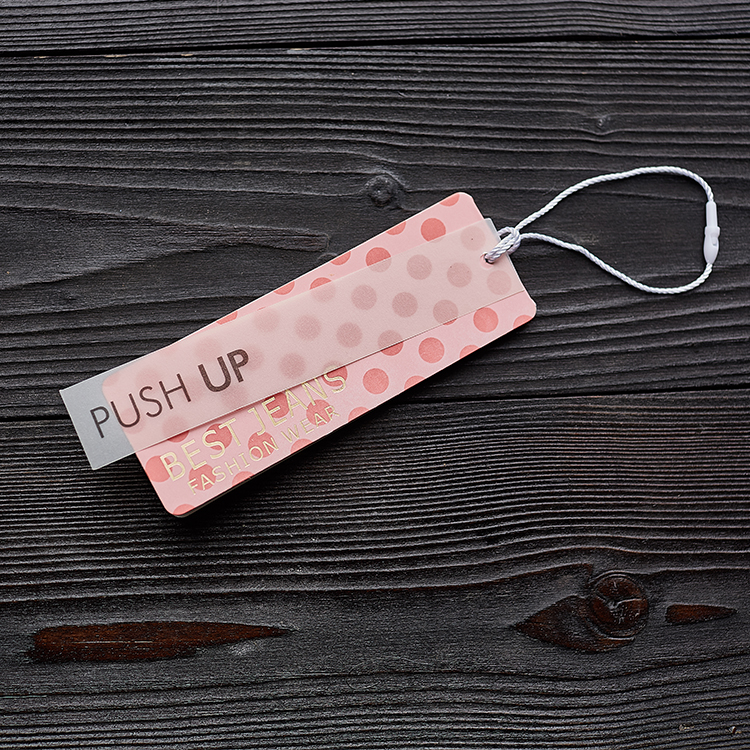 Eco Friendly Recycled Clothing Clear Plastic Hang Tag For Jeans Printed Paper Hang Tag Clear PVC Hang Tag