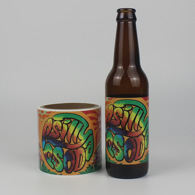 Custom Waterproof PP Vinyl Label Vinyl Sticker Roll Self Adhesive Beer Sticker Waterproof Beer Label Beer Bottle Label