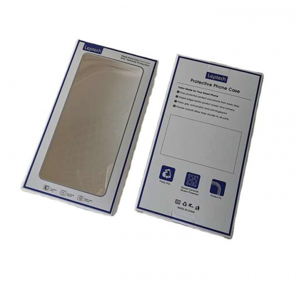 Custom Packaging Box With PVC Window Customized White Cardboard Box With PET Clear Window Mobile Phone Package Box Printing