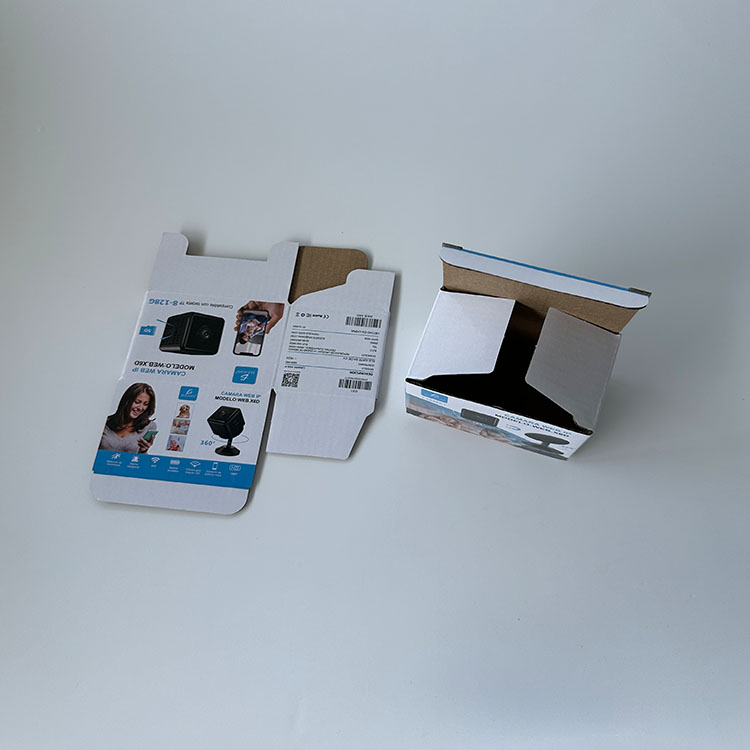 Customized Small Corrugated Board Boxes Folding Corrugated Paper Box for Smart Watch Auto Lock Bottom Box for Speakers