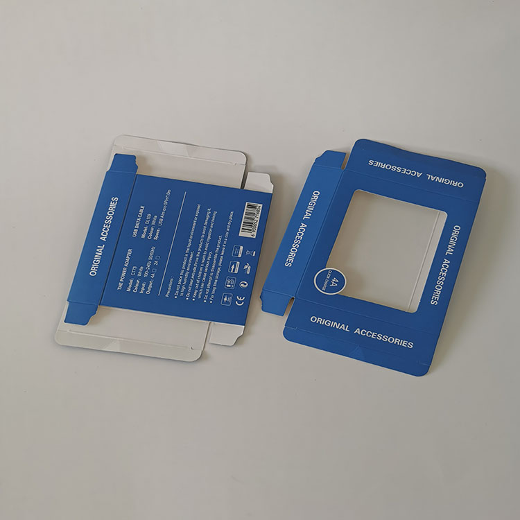 Customized Charging Cable Packaging Box With PVC Clear Window Package Box for Electronic Product Folding Paper Box for Cable