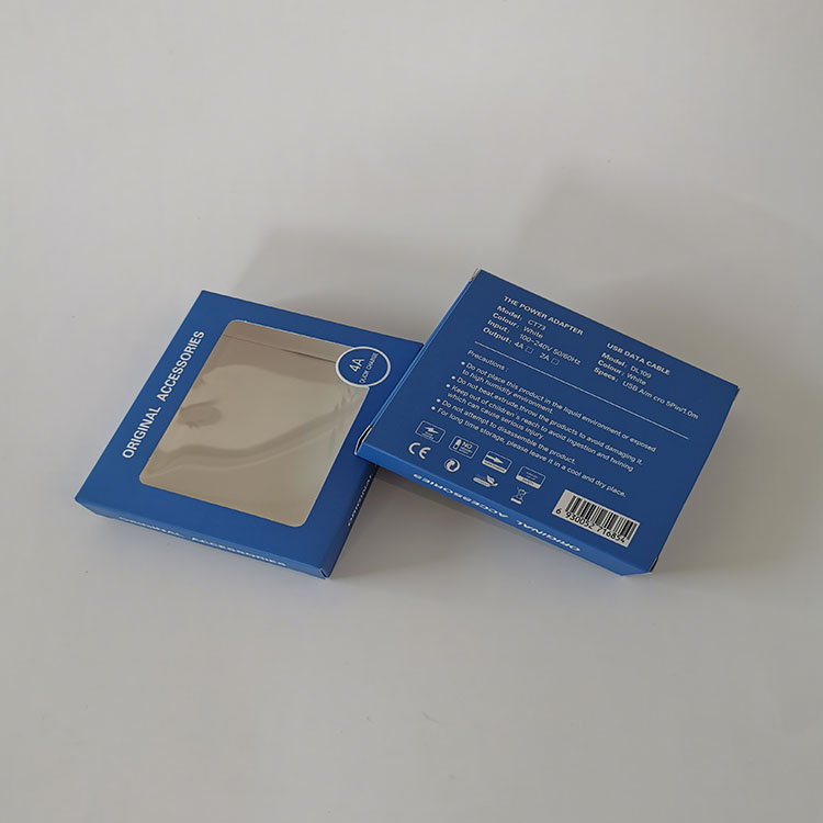 Customized Package Box With Clear Window Custom Paper Boxes for Electronic Products Custom USB Data Cable Packaging Box