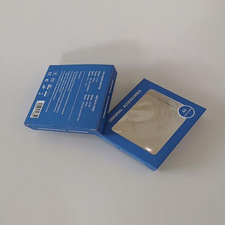 Customized Package Box With Transparent Window Mobile Phone USB Charger Packaging Box Fast Charger Paper Box With Clear Window