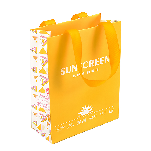 Custom Printed Paper Bag With Ribbon Recyclable Shopping Clothing Package Bag Eco-Friendly Shopping Paper Bag Printing