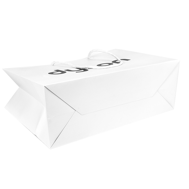 Custom Promotions Clothing Shoe Paper Bag With Ribbon Eco-Friendly Paper Bag with Handle White Cardboard Paper Bag for Shopping