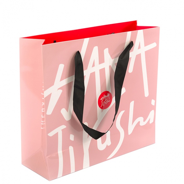 Customized Clothes Gift Packaging Bag With Ribbon White Cardboard Shopping Paper Bag With Ribbon Handle Shoes Gift Shopping Bag