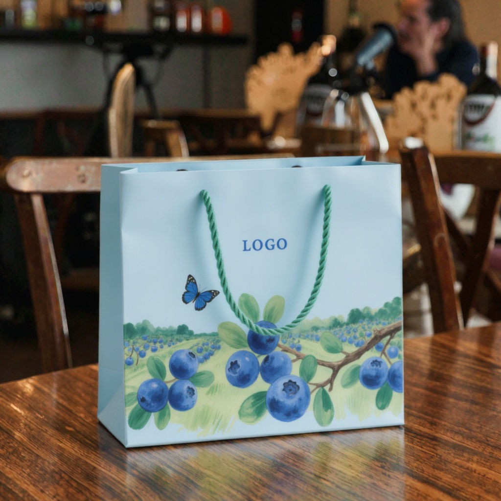 Custom Eco-Friendly Paper Bags for Shopping Paper Packaging Bag for Socks Garment Shoes Champagne with Personalized Logo