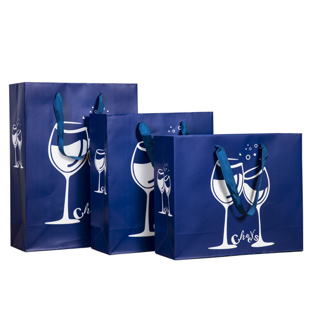 Customized Red Wine Square Paper Bags With Handle Wine Package Bags Beer Pakcage Bags Printing