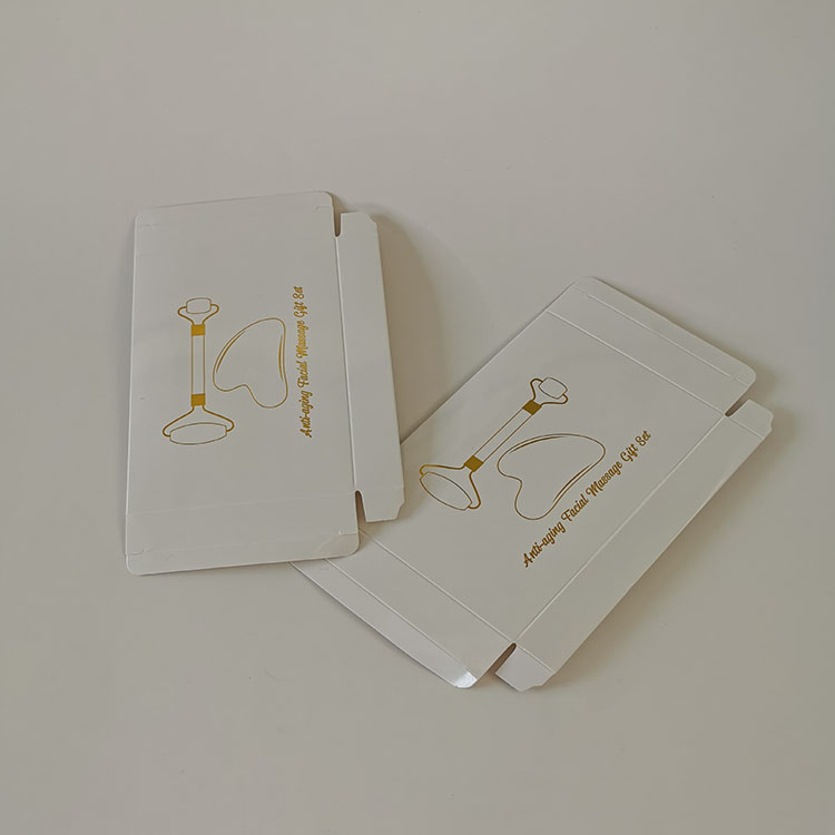 Custom Face Mask Packaging Box With Gold Foil White Paper Package Box for Eye Shadow Cosmetic Face Mask Paper Packaging Boxes