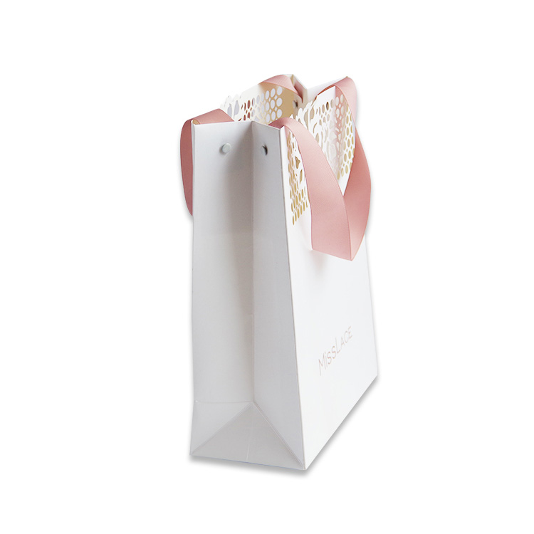 Custom Eco Friendly Art Paper Gift Bags with Handle Retail Boutique Shopping Packaging Bag White Cardboard Paper Bag Printing