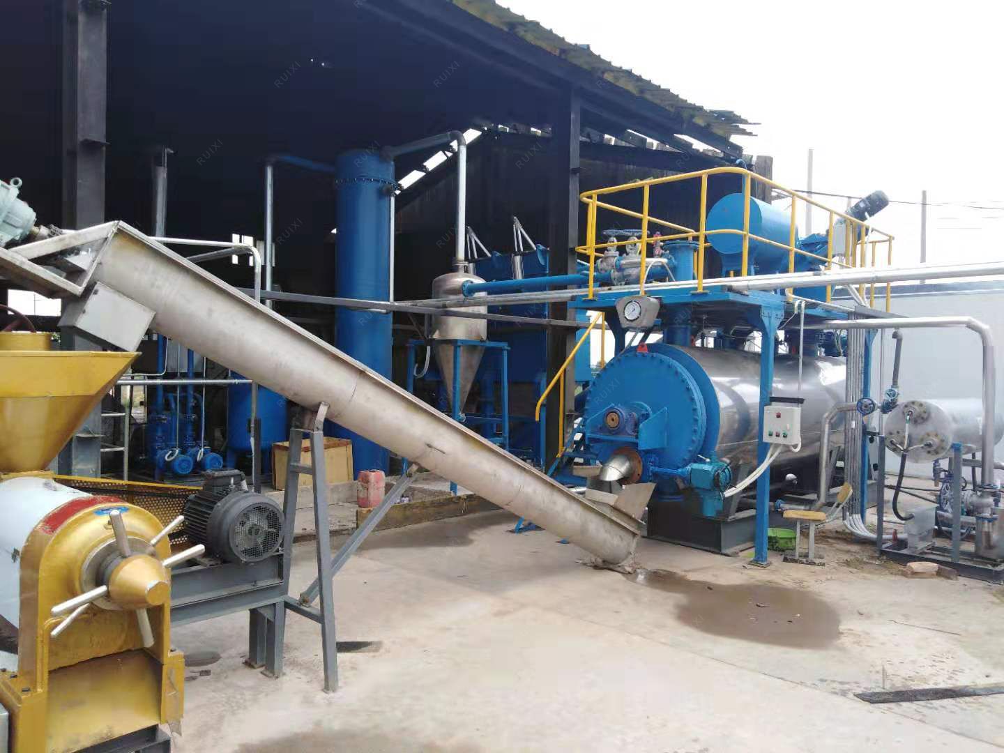 4 tons/batch meat and bone meal machine with oil press and waste gas treatment devices in South Korean