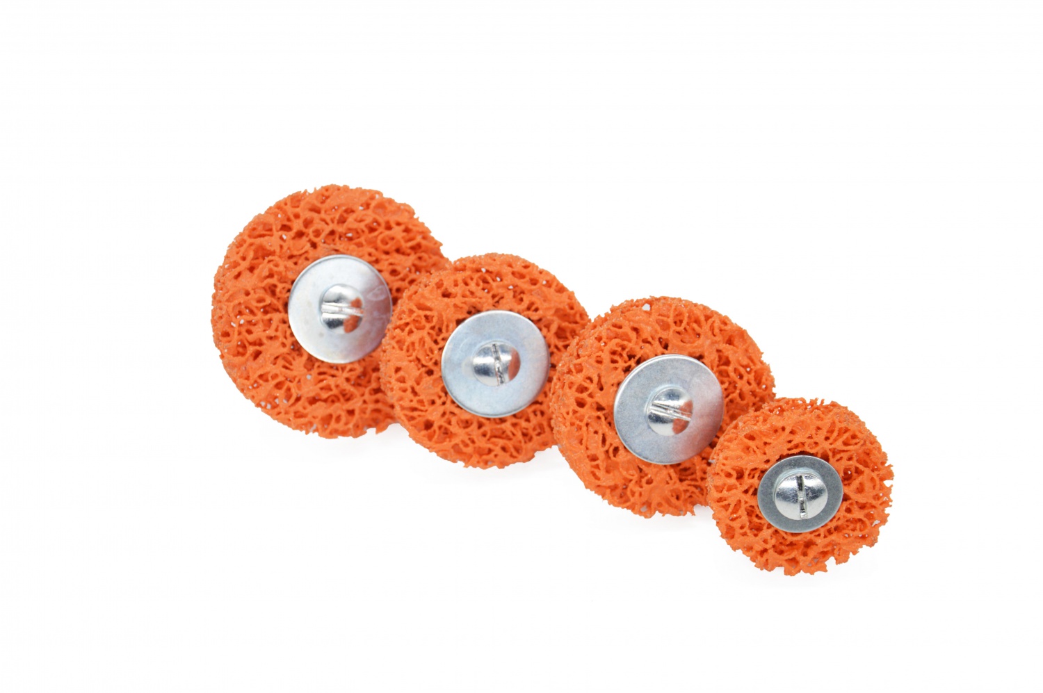 Clean and strip shaft-mounted wheel - orange