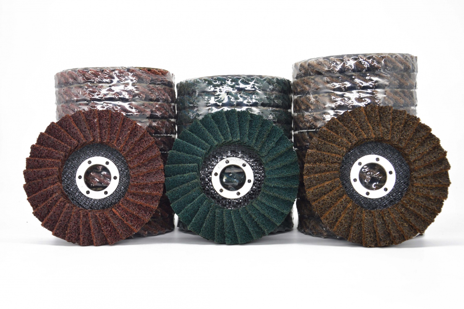 Non-woven surface conditioning flap discs