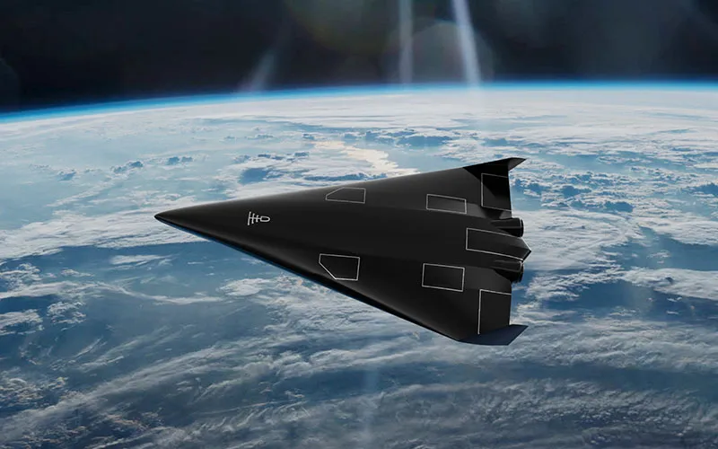 带有空气动力发动机的未来 POLARIS Spaceplanes 航天器的数字渲染。图片来自 POLARIS 太空飞机。