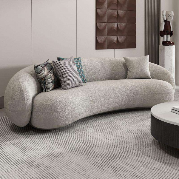 Hot Nordic Design Upholstered Boucle Fabric Sofas Velvet Modern  Sofa Set Living Room