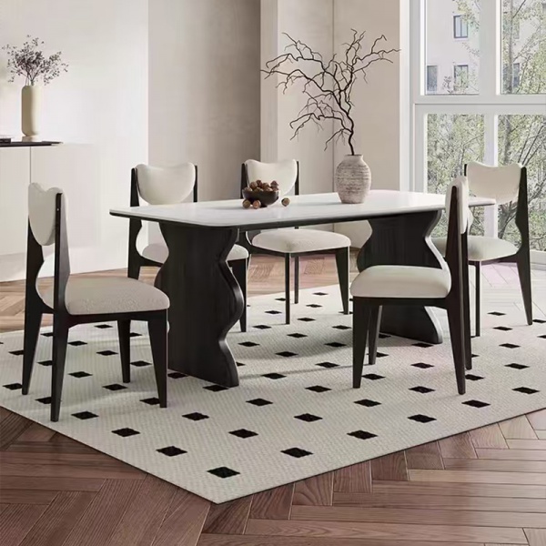 Vintage Dining Table Mid-Century Style Simple and High Quality Rectangular Household Dining Table