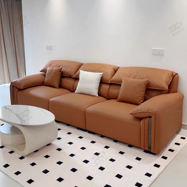 Newest hot sale soft comfortable solid wood frame genuine Leather living room sofas