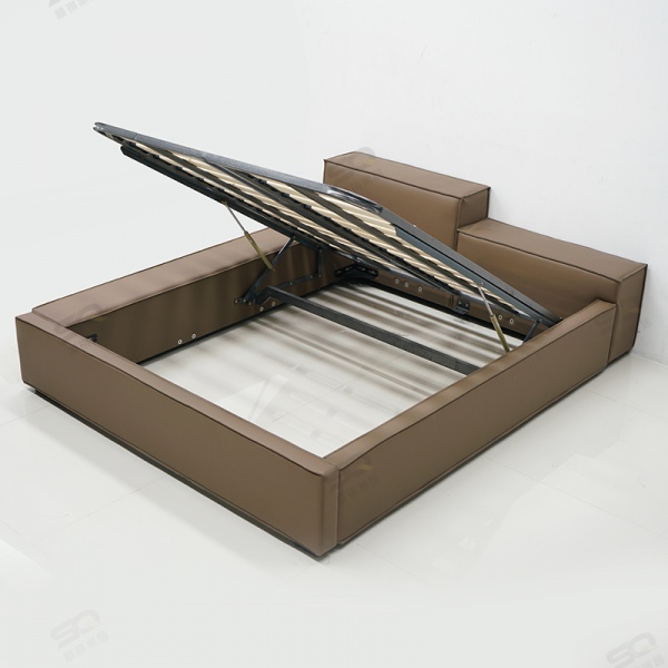 Metal Easy Assembly Upholstery Fabric Wooden Frame Durable Ottoman Storage Fabric Bed With Gas Lift 1105B