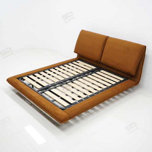 Light luxury modern double bed small bedroom suspension bed 2315