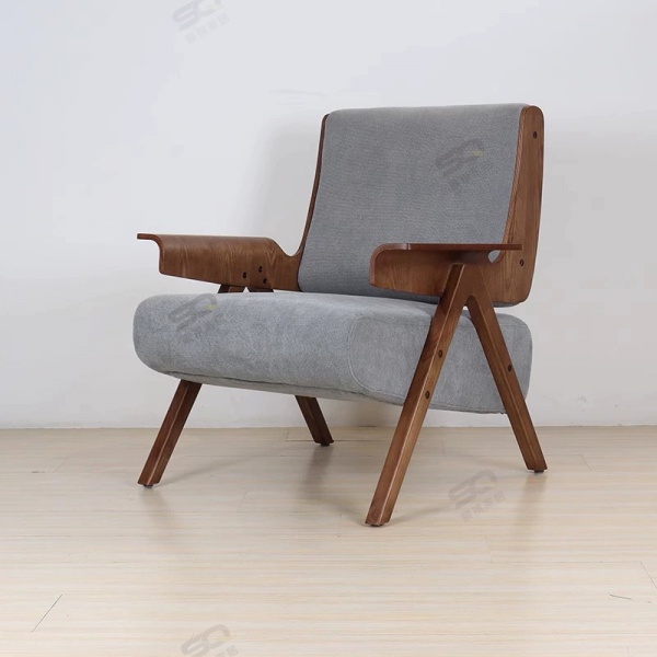 Restaurant  minimalist living room Solid wood leisure modern simple sofa chair single chair