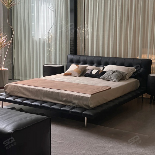 High Quality Leather Double Latest Design Bed and King Size Bed Bedroom Furniture Set Full Size
