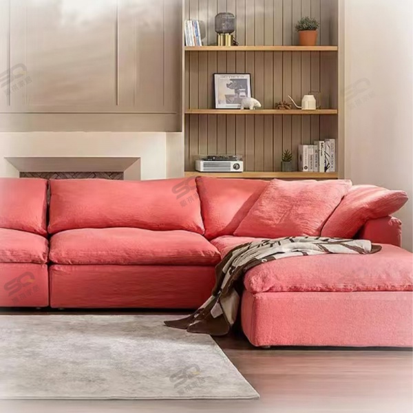 Modern Minimalism Couch Living Room Velvet Fabric L shaped Combination Modular Sectional Sofa