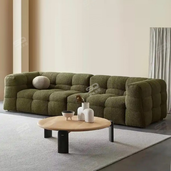 Modern High quality fabric sofa modular  Pull-button sofa Lamb flannelette Small Family Straight Sofa